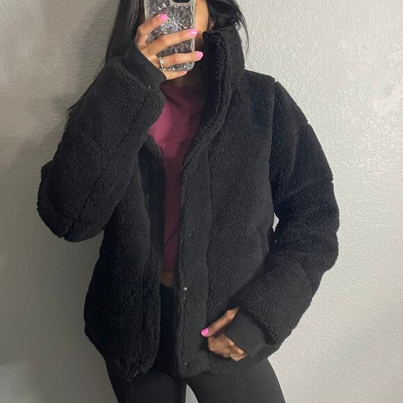 S13 Lilly Faux Fur Jacket Black Size XS - Picture 1 of 10